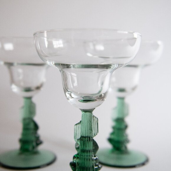 Set of 3 Vintage Cristal d'Arques Sleeping Siesta Man Cactus Margarita Glasses - Picture 5 of 9